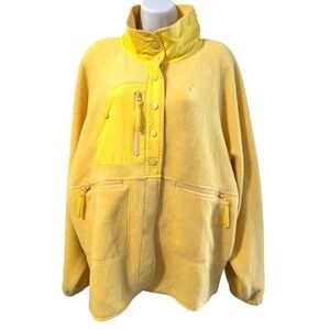 ZYIA Active Yellow Fleece Heidi Jacket Full Zip Pockets Womens XL